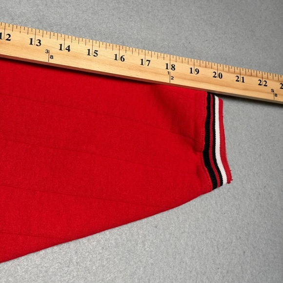 Vintage Office Depot Red Ribbed Ringer Crewneck Sweatshirt Embroidered Logo - Picture 8 of 11